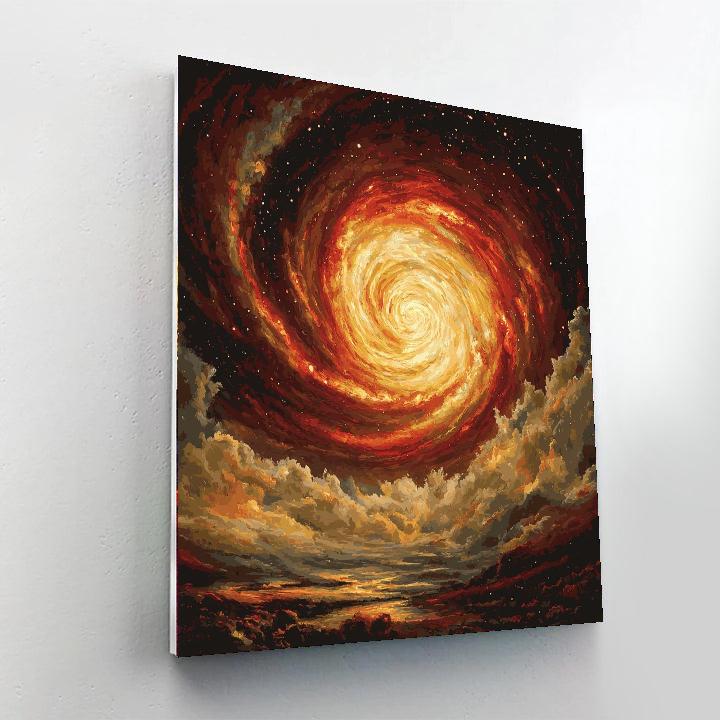 Caravaggio Inspired Cosmic Chiaroscuro  Number Painting