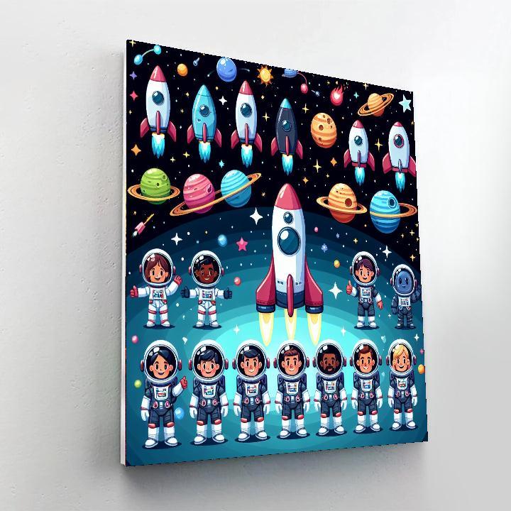 Starlit Space Voyage Number Painting