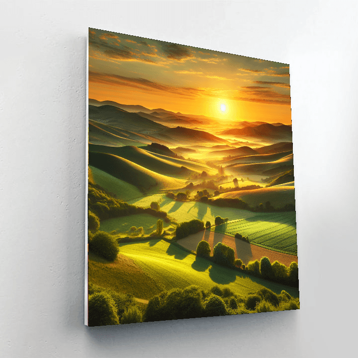 Peaceful Valley Sunrise DIY Paint By Numbers