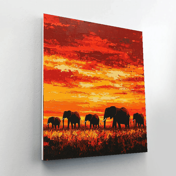 Georgia O'Keeffe Inspired Majestic Safari Silhouette  Paint By Numbers Art