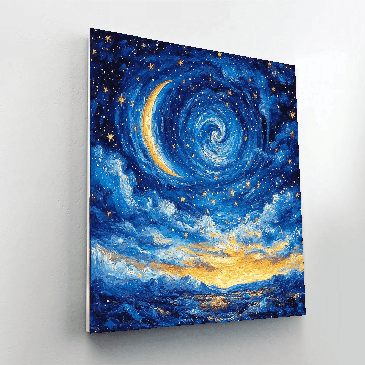 Vincent Van Gogh Inspired A Starlit Night  DIY Paint By Numbers