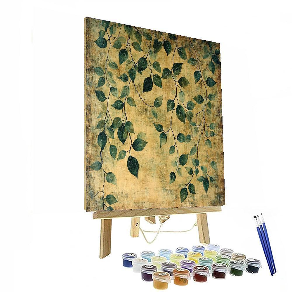 Leonardo Da Vinci Inspired Nature's Harmony: A Study In Leaves And Vines  Paint By Numbers Kits