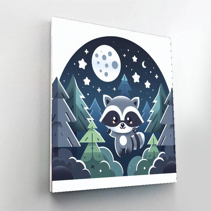 Clever Raccoon's Night Out Painting Number Kit