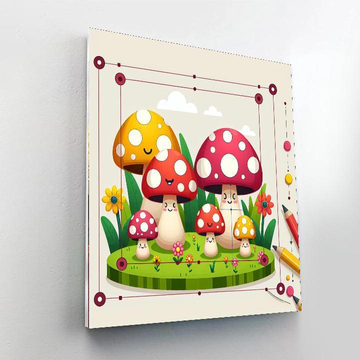 Whimsical Mushroom Painting By Numbers Kit