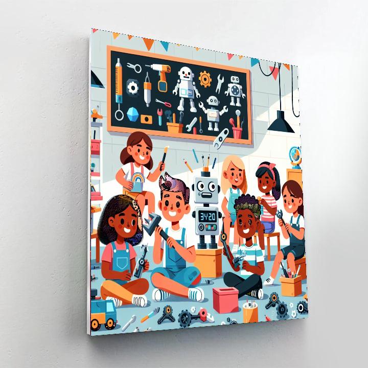 Robot Building Workshop Number Painting