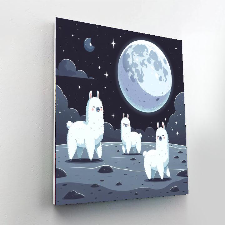 Luminous Lunar Llamas Numbered Painting Kits