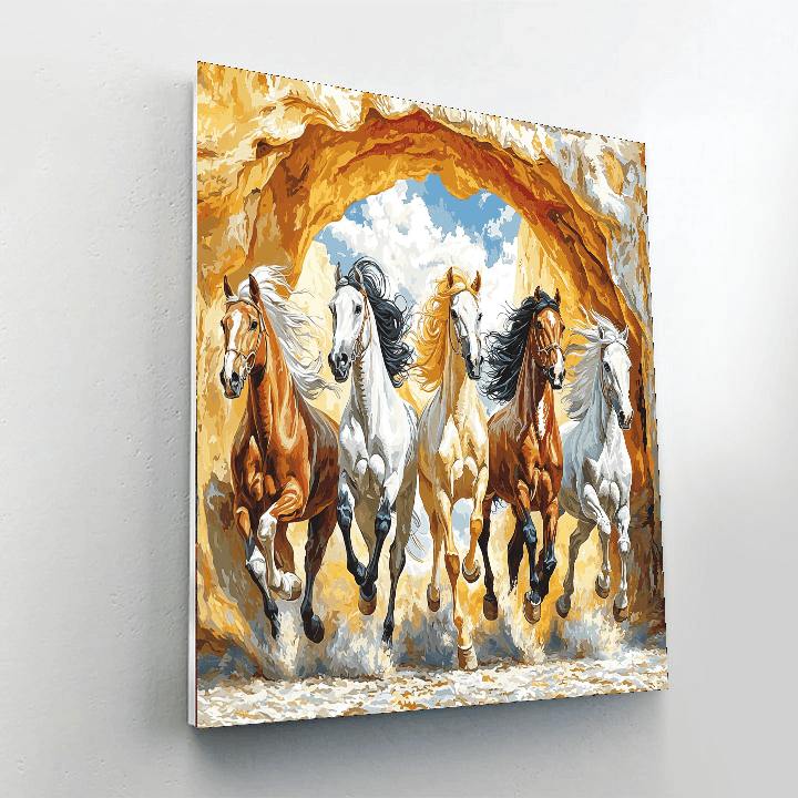 Michelangelo Inspired Michelangelo's Majestic Horses  Paint By Numbers Kits