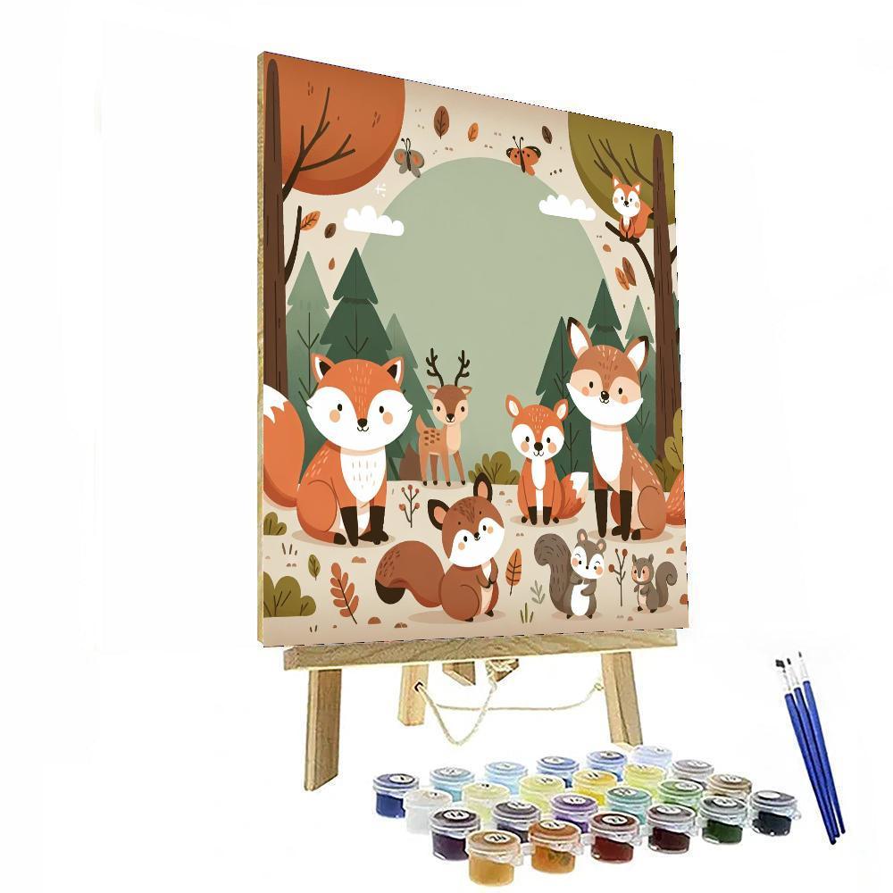 Friendly Forest Gathering Paint By Numbers