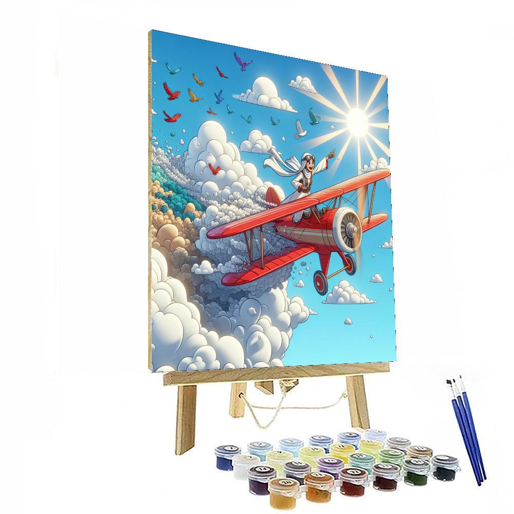 Flying High With The Red Baron Number Painting