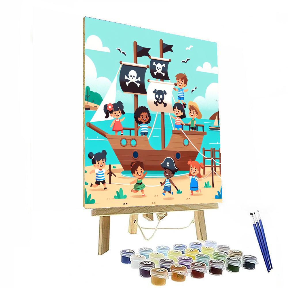 Pirate Ship Playground Paint By Numbers Art