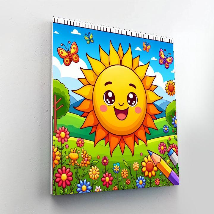 Cheerful Summer Sun DIY Paint By Numbers