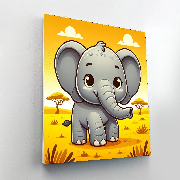 Gentle Giant Elephant Adventure Painting By Numbers Kit
