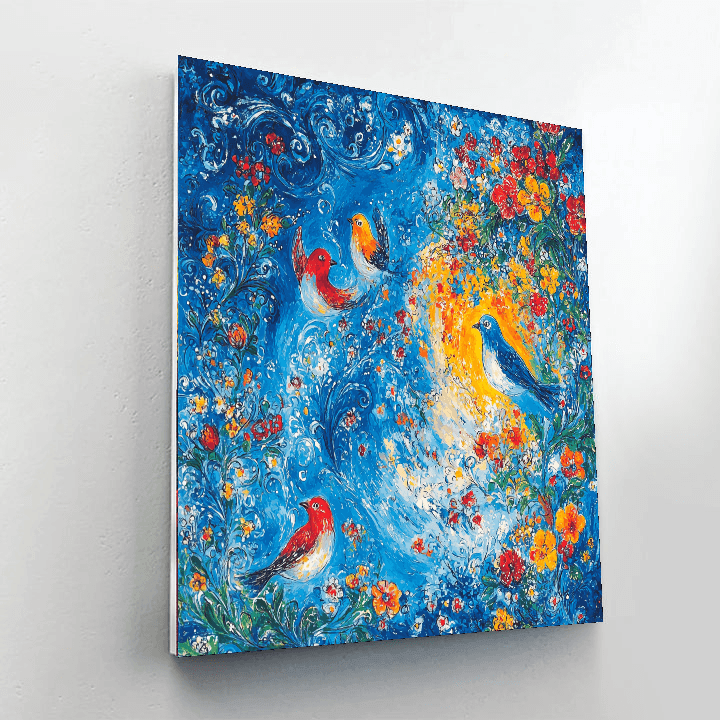 Marc Chagall Inspired Whimsical Birdsong  Paint By Numbers Art