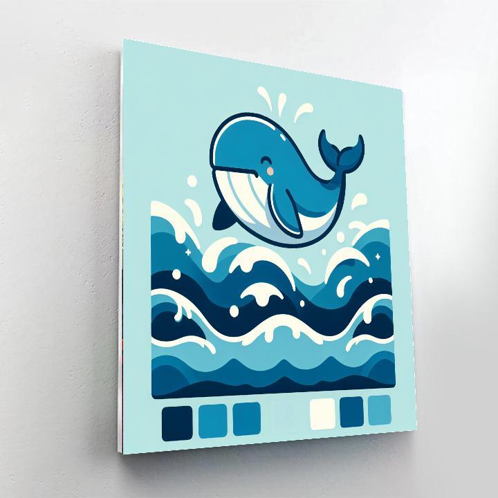 Bouncing Blue Whale Paint By Number