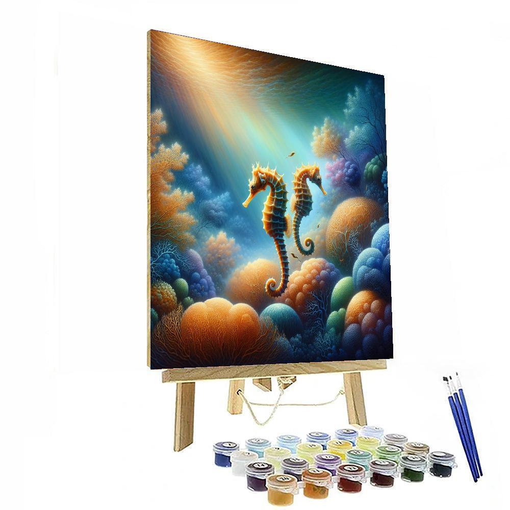 Seahorse Lagoon Mystery Painting By Numbers Kit
