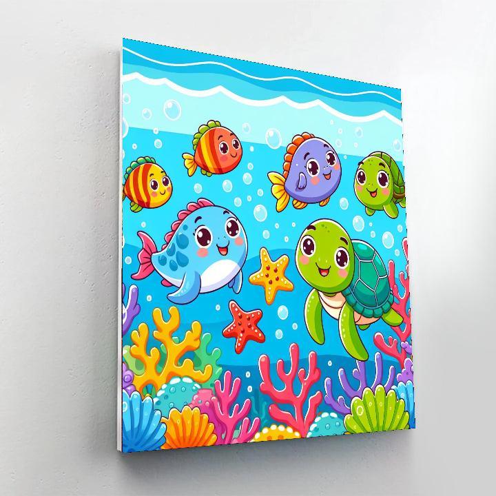 Charming Underwater Friends Painting By Numbers Kit