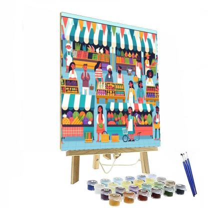 Merry Market Day Number Painting