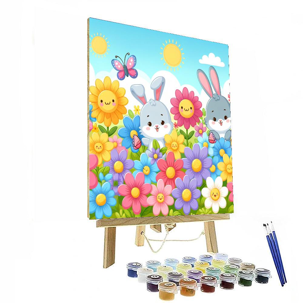 Fun In The Flower Field Paint By Number