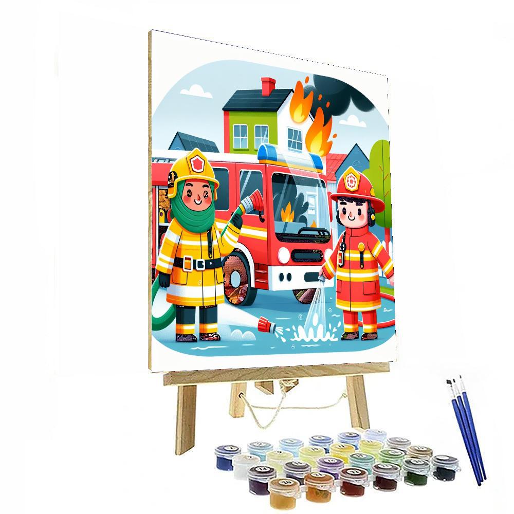 Firefighter Fun Paint By Numbers Art