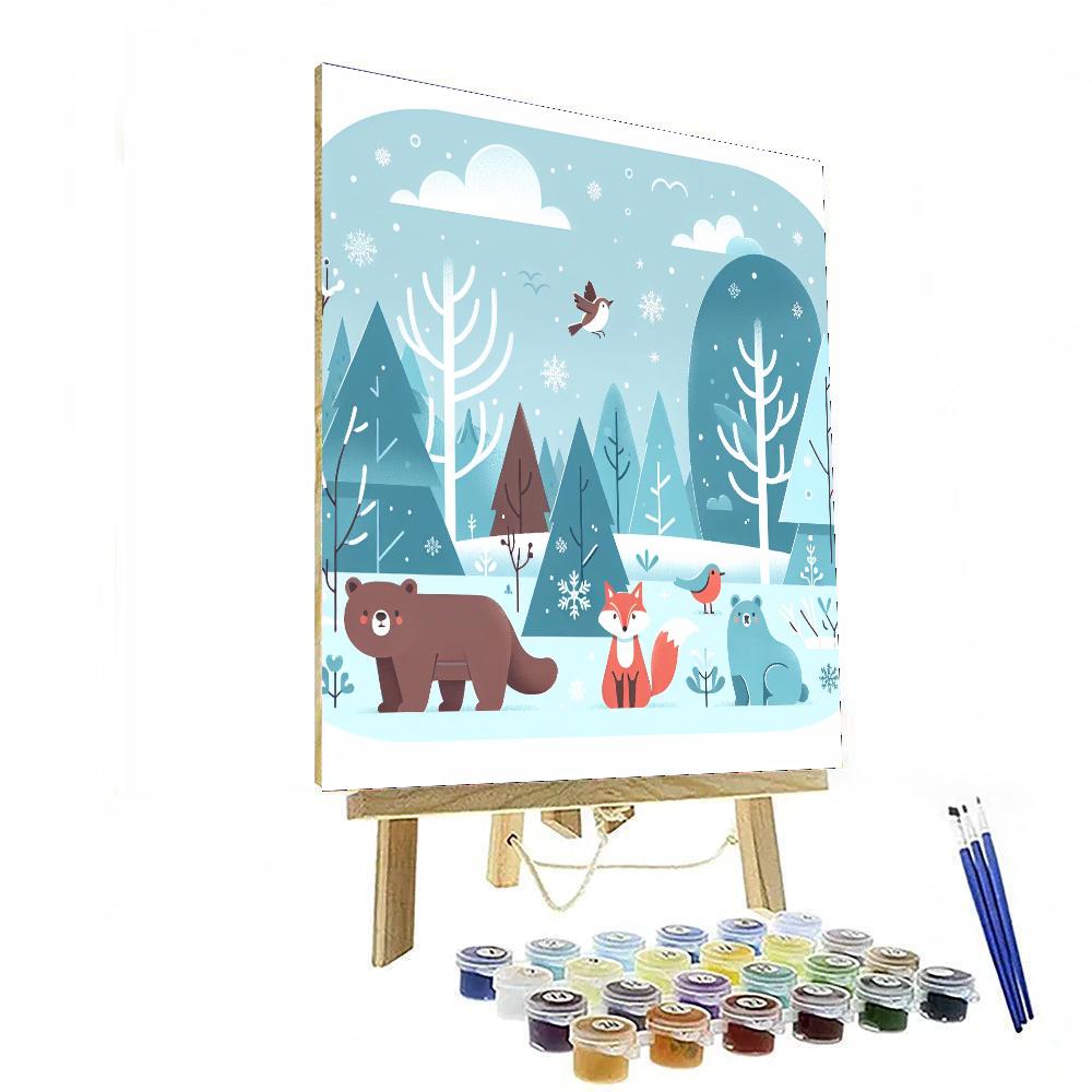 Frosty Forest Fun Number Painting