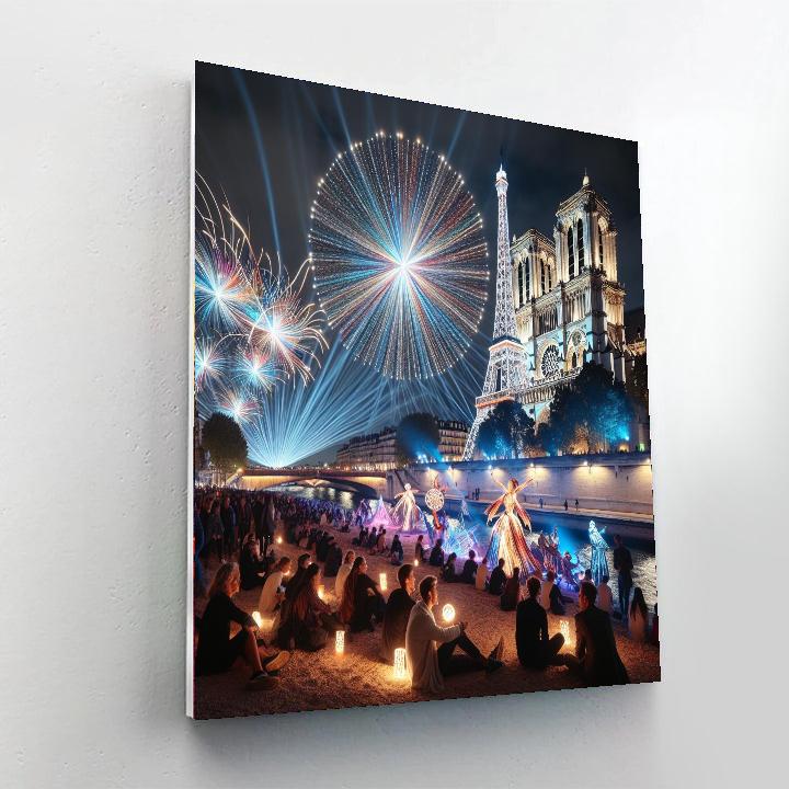 Vivid Lights - Paris, France Number Painting