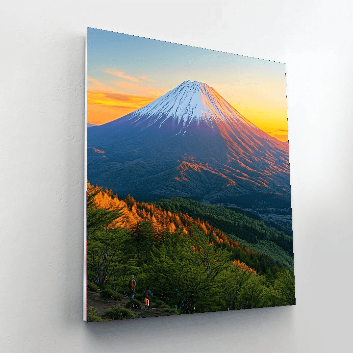 Climbing Mount Fuji - Japan Number Painting