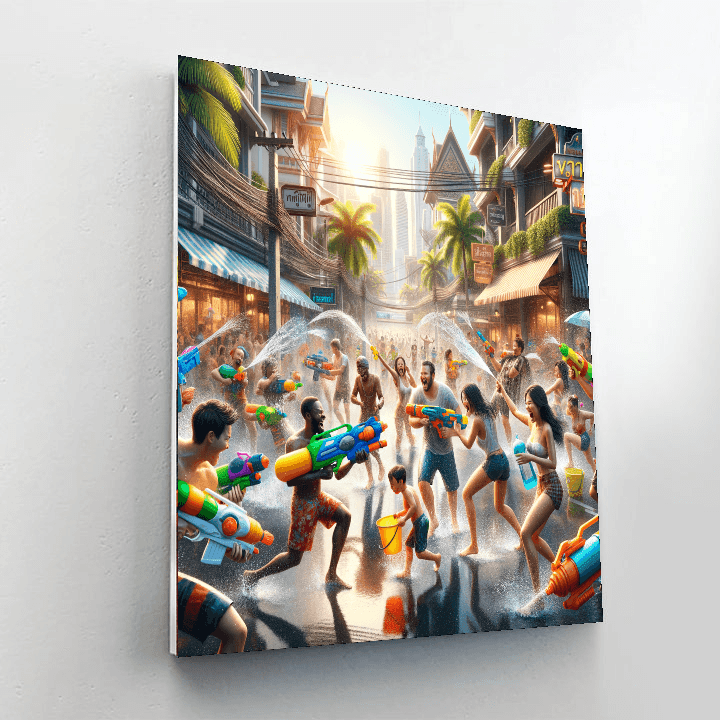 Songkran Water Festival - Bangkok Paint By Color