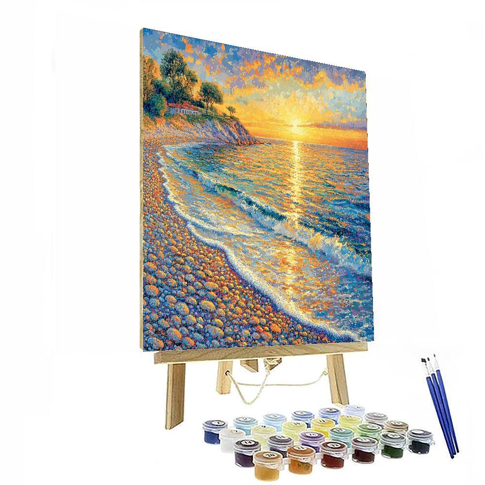 Georges Seurat Inspired Serene Coastal Vistas  Numbered Painting Kits
