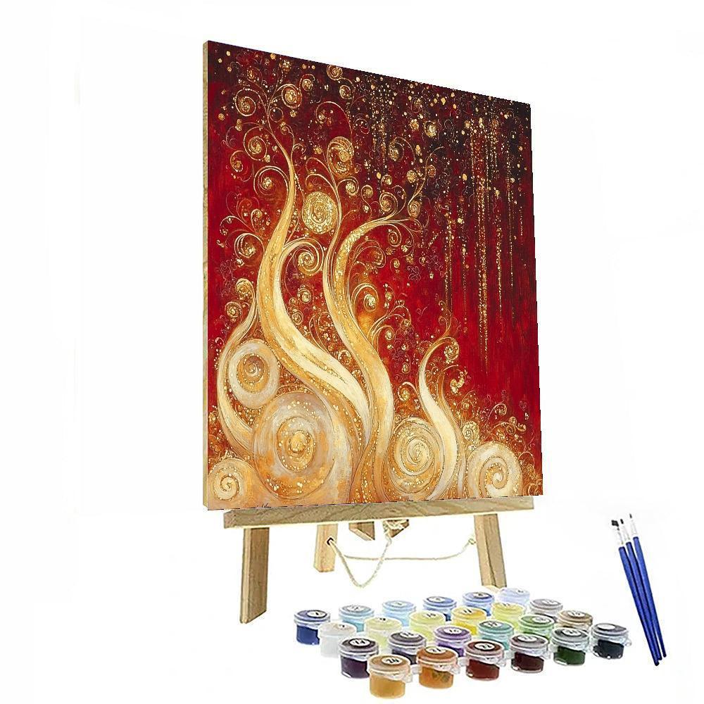 Gustav Klimt Inspired Gilded Reverie  Paint By Numbers Art