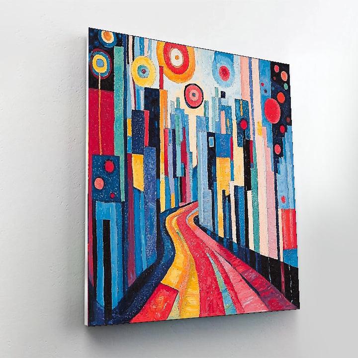 Wassily Kandinsky Inspired Abstract City Dreams  Number Painting