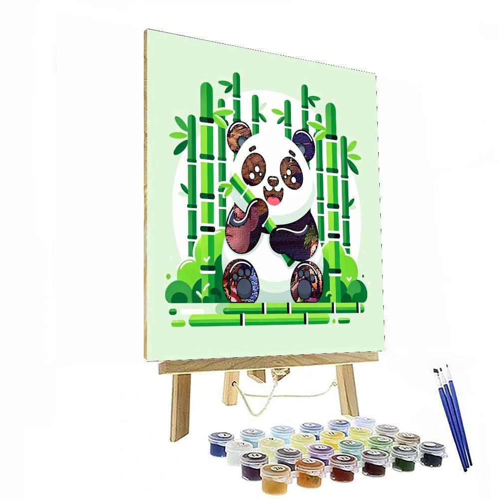Giant Panda's Bamboo Forest Paint By Number