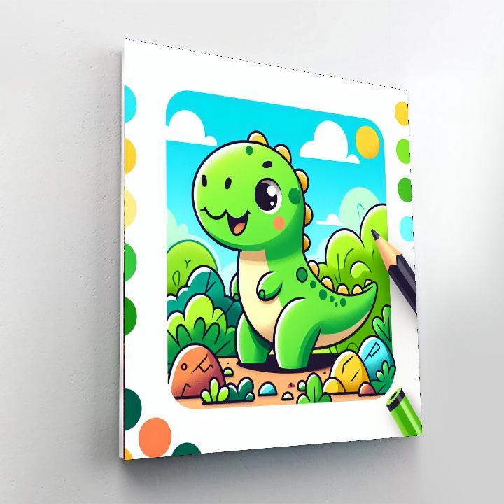Playful Dinosaur Paint By Number
