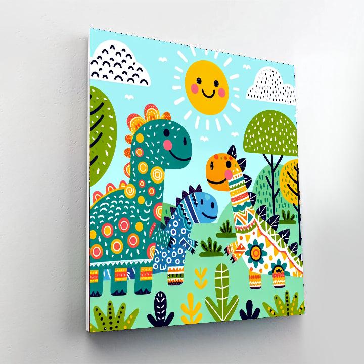 Happy Dino Day Number Painting