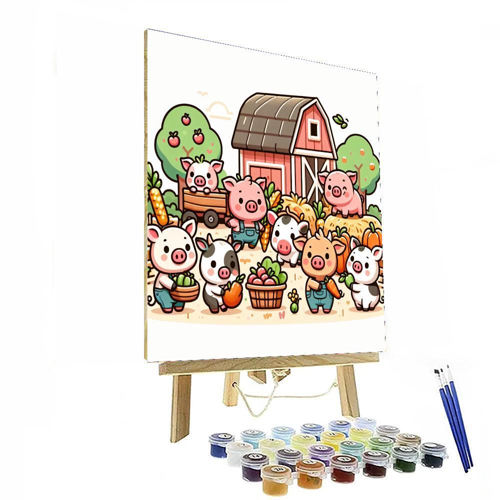 Farmyard Harvest Celebration Paint By Numbers Art