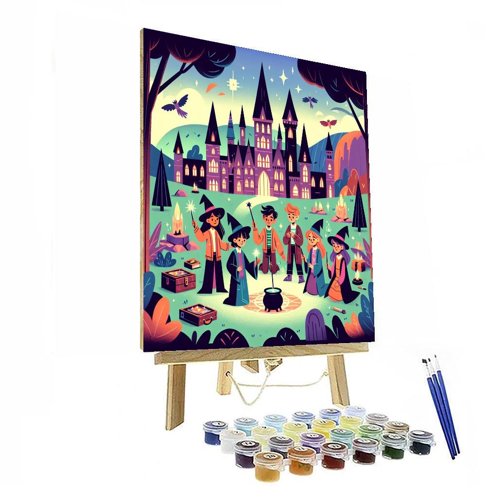 Fantasy Wizard School Paint By Numbers Art