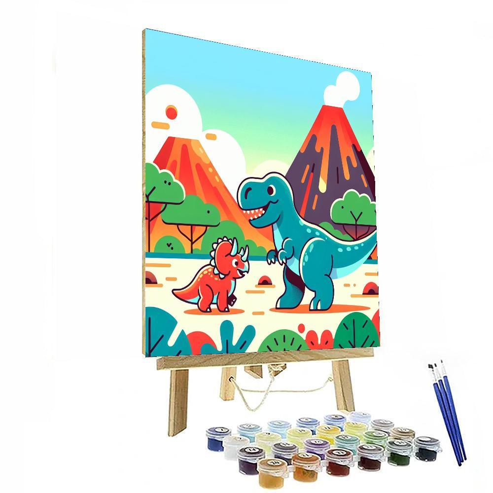 Dinosaurs In The Prehistoric Park Paint By Number