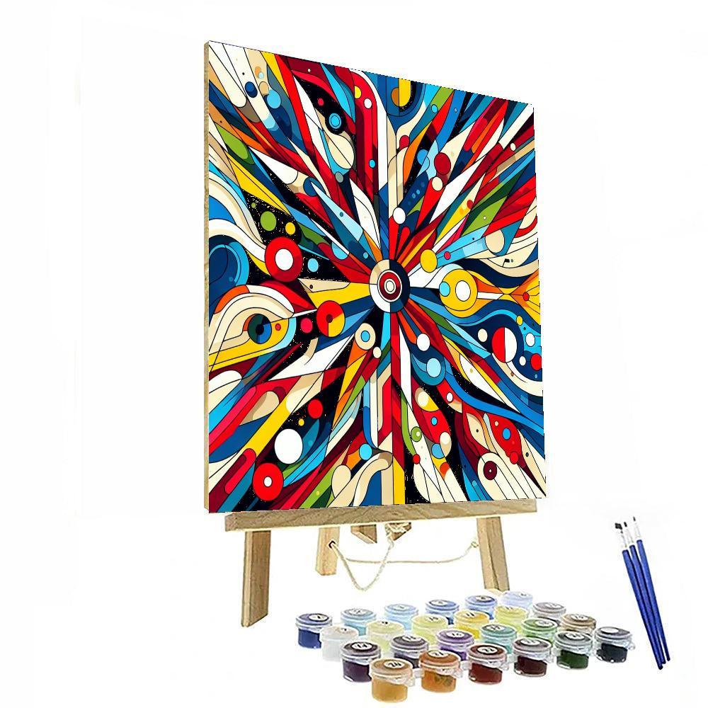 Rainbow Kaleidoscope Number Painting