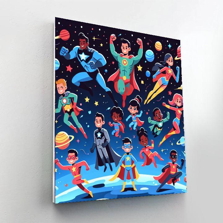 Cartoon Galaxy Heroes Paint By Numbers Kits