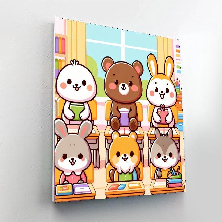Happy Animal School DIY Paint By Numbers