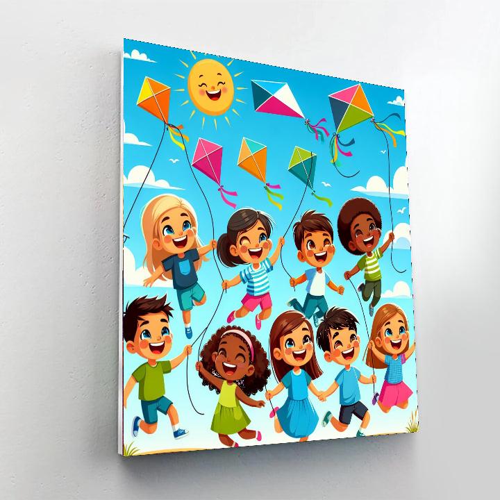 Flying High With Kites Painting Number Kit