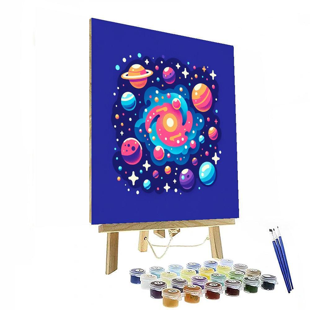 Space Adventure Galaxy Map Number Painting