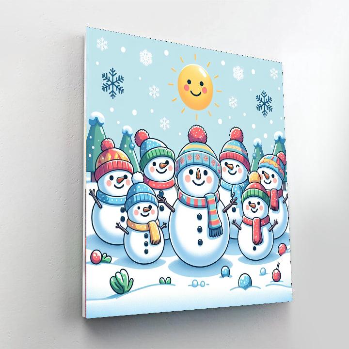 Cheery Snowman Friends Painting By Numbers Kit