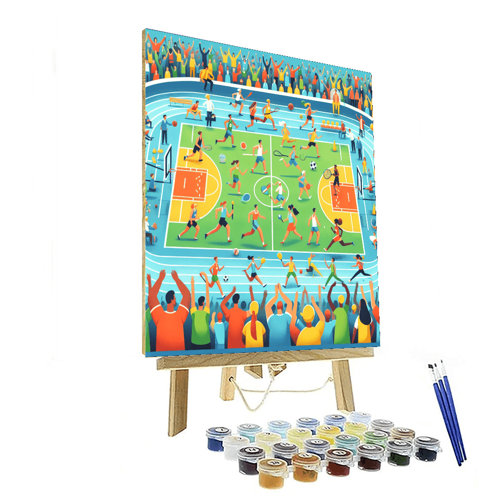Energetic Sports Arena Number Painting