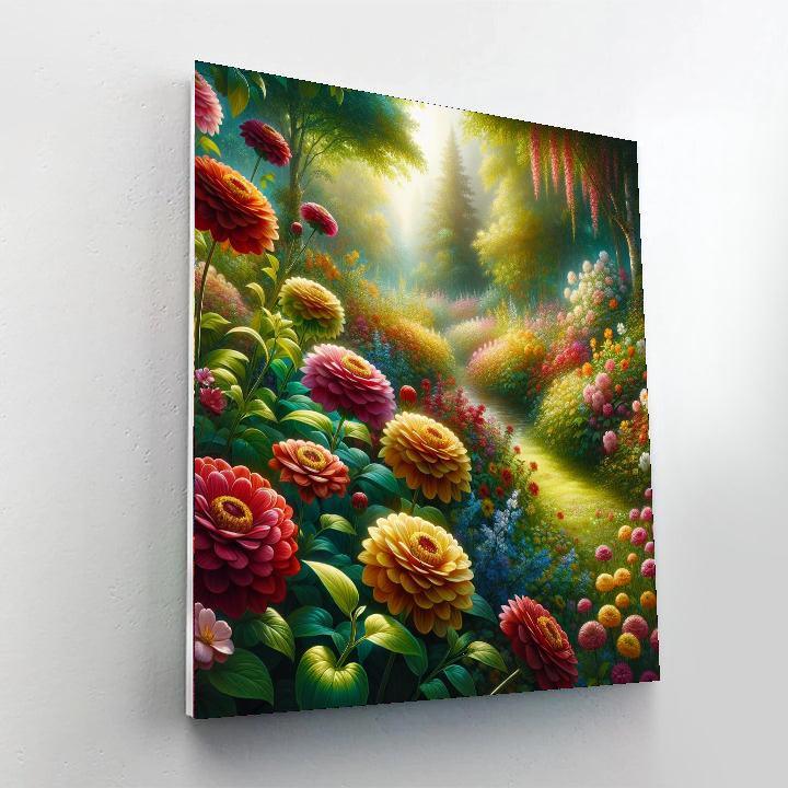 Garden Tranquility Scene Paint By Numbers Art