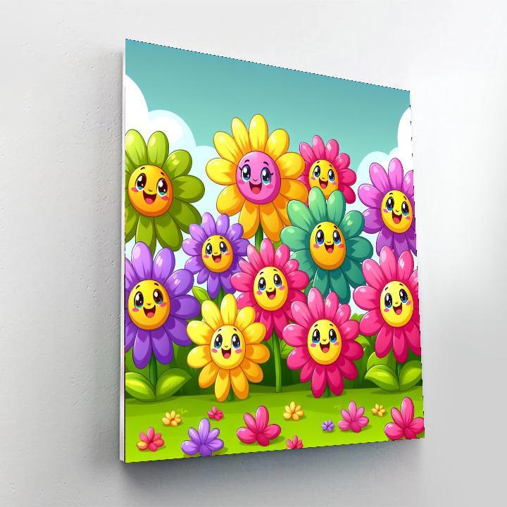 Bright Flowers Numbered Painting Kits