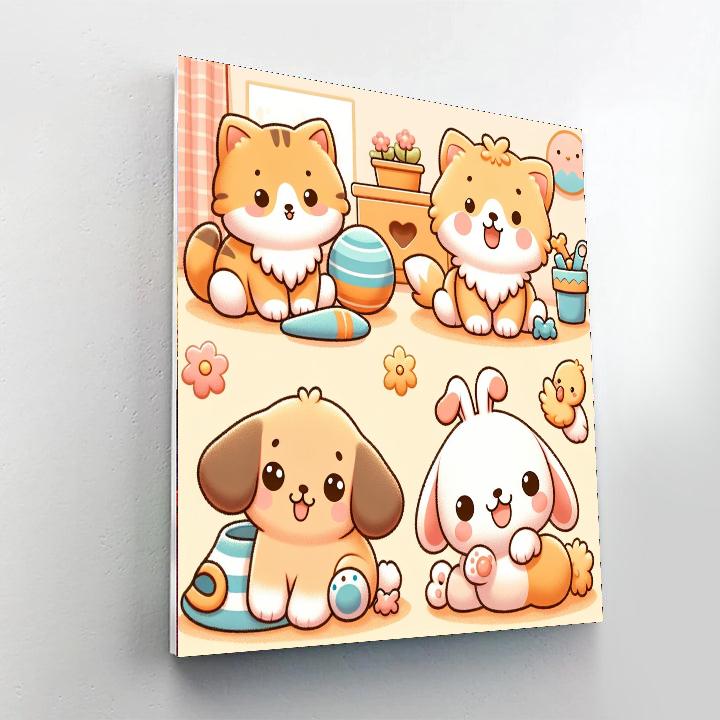 Cuddly Pets Collection Number Painting