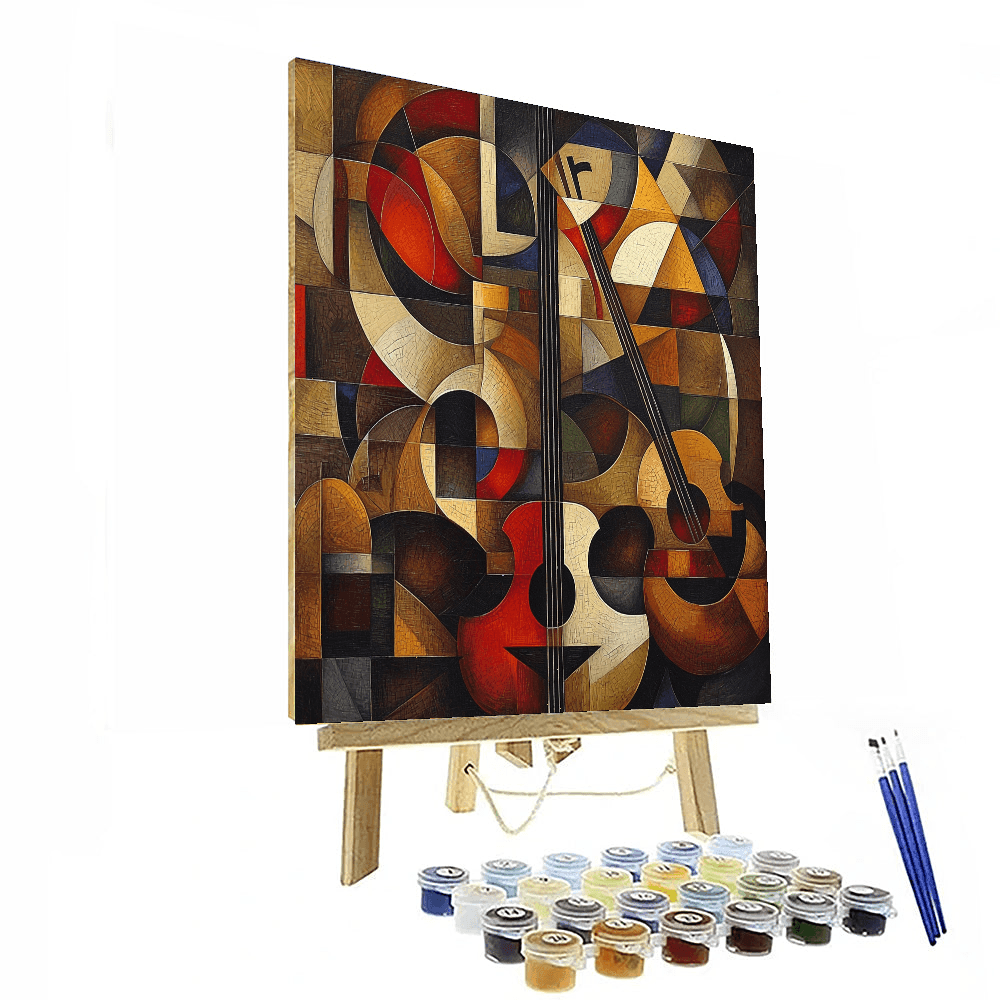 Juan Gris Inspired Cubist Jazz Ensemble  Painting By Numbers Kit