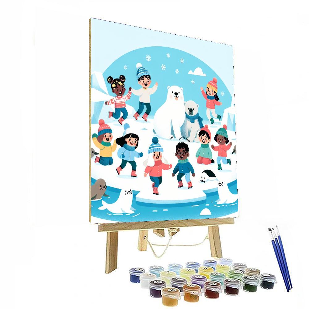 Artic Polar Playdate Paint By Numbers Art