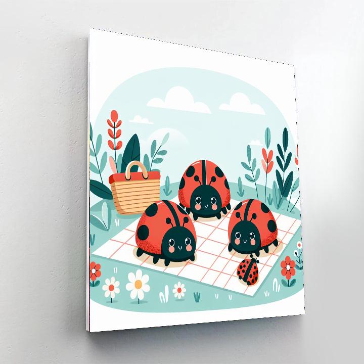 Charming Ladybug Picnic Paint By Color