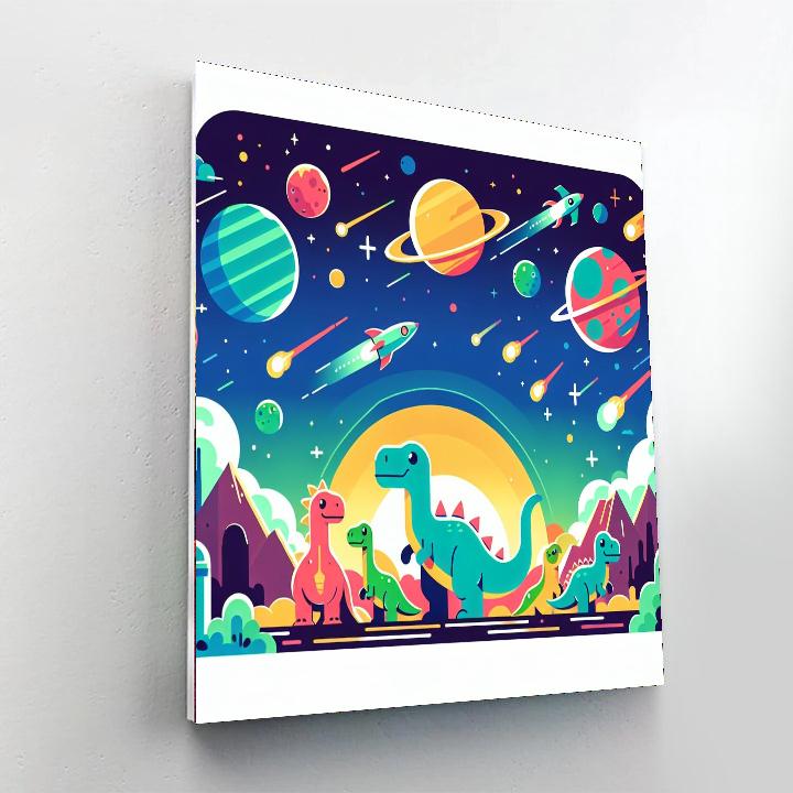 Galactic Dinosaur Quest Numbered Painting Kits